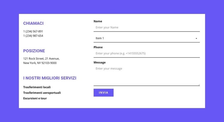 Indirizzo per connessione rapida Progettazione di siti web