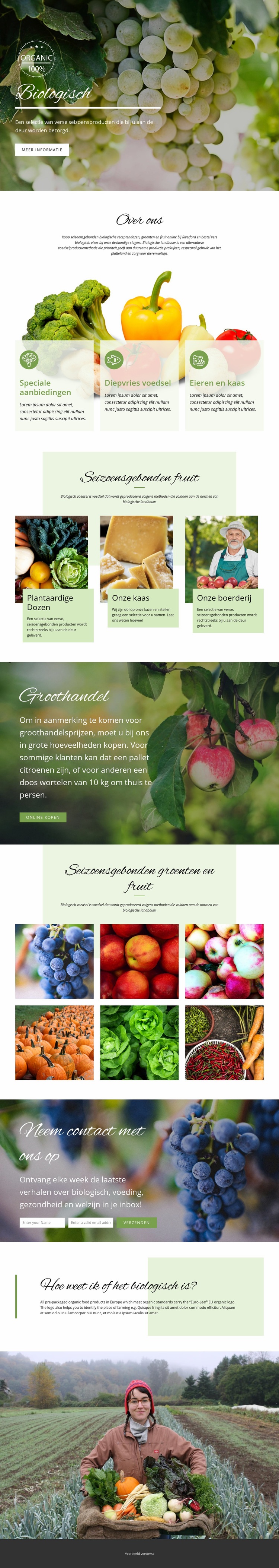 Gezonder met biologische voeding Html Website Builder