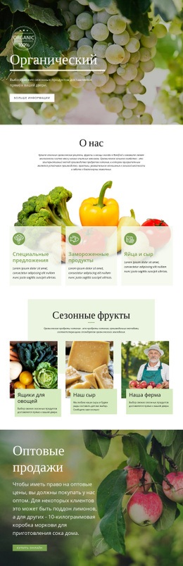 Здоровее С Органическими Продуктами – Шаблон HTML-Страницы