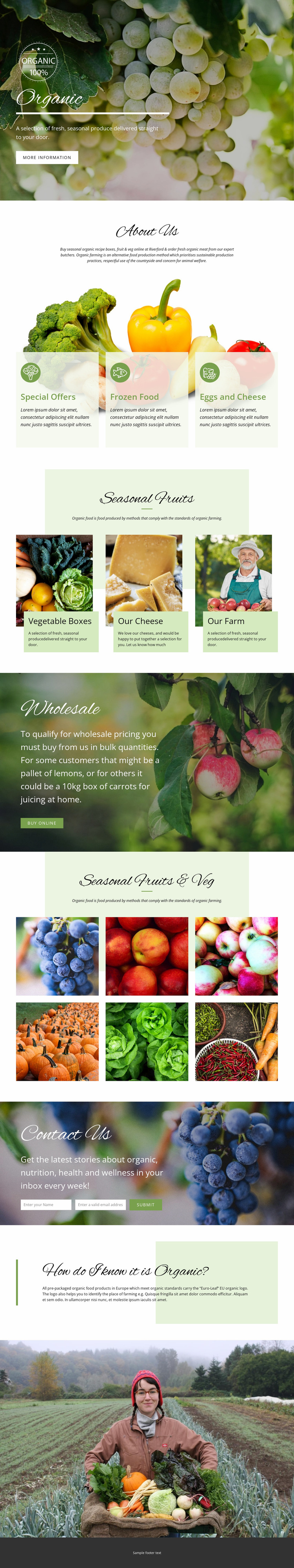Healthier with organic food Website Builder Templates