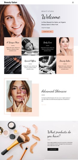 Hair, Nail And Beauty Salon Single Page Website