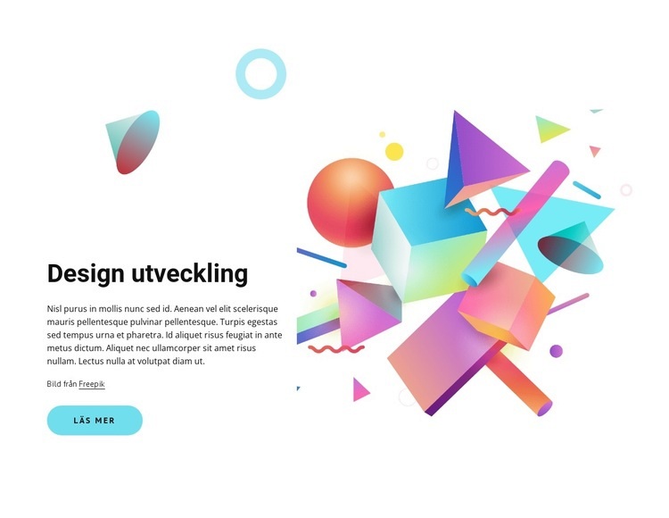 Design utveckling Webbplats mall