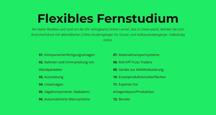 Flexibles Fernstudium HTML-Vorlage