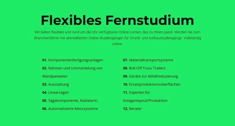 Flexibles Fernstudium HTML5-Vorlage
