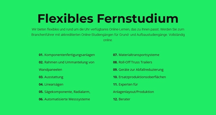 Flexibles Fernstudium Website-Vorlage