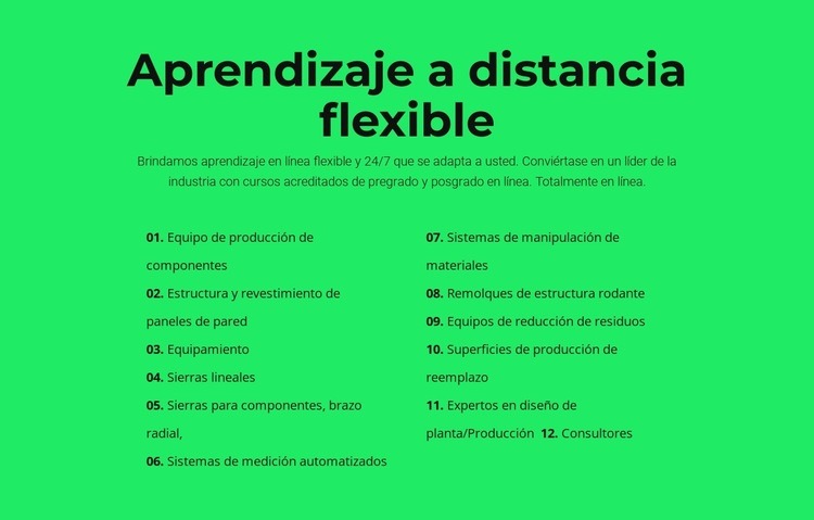 Aprendizaje a distancia flexible Plantillas de creación de sitios web