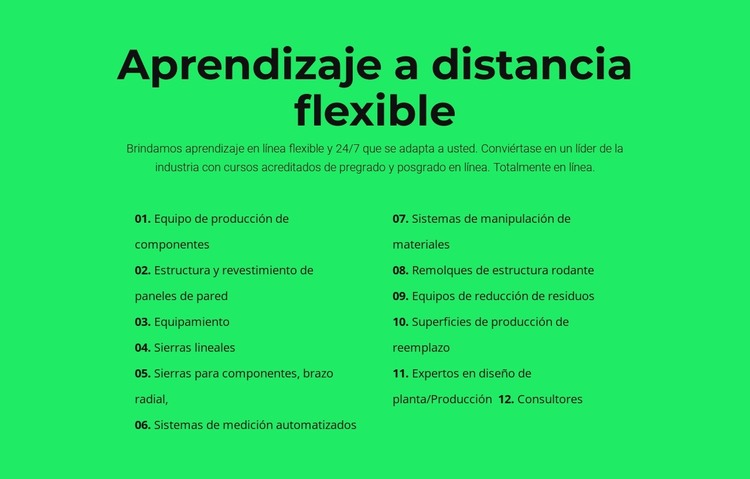 Aprendizaje a distancia flexible Plantilla HTML