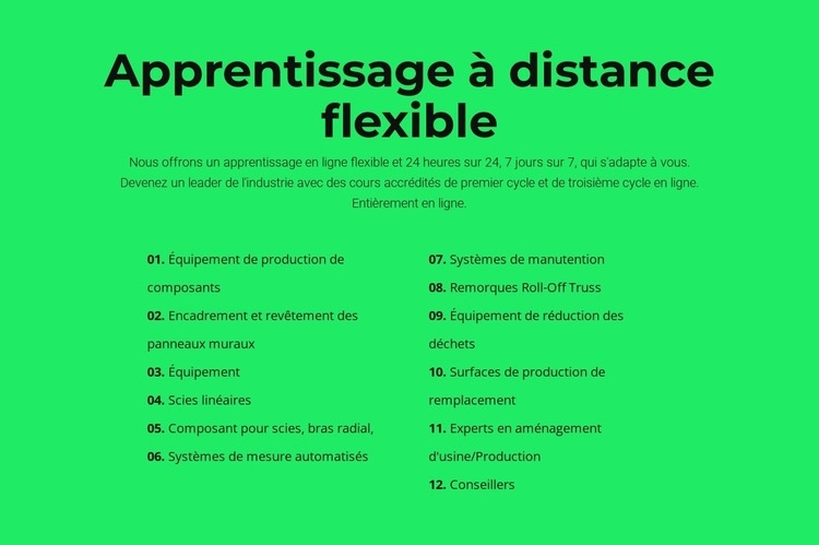 Apprentissage à distance flexible Créateur de site Web HTML