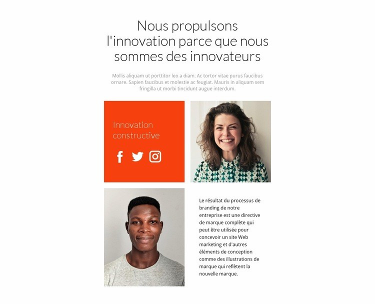 Entrepreneurs frais et innovants Créateur de site Web HTML