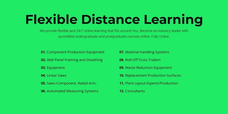 Flexible distance learning Html Website Builder