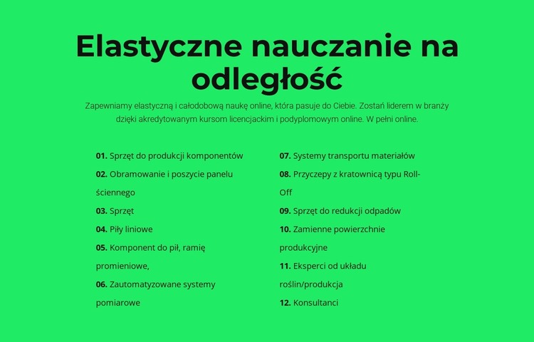 Elastyczne nauczanie na odległość Szablon HTML