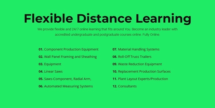 Flexibel distansutbildning Html webbplatsbyggare