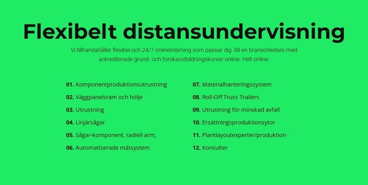 Flexibel distansutbildning CSS -mall