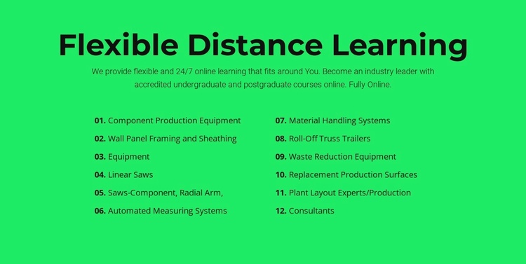 Flexible distance learning Landing Page
