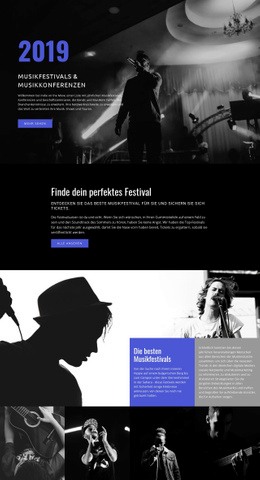 Responsive Webvorlage Für Musikfestivals