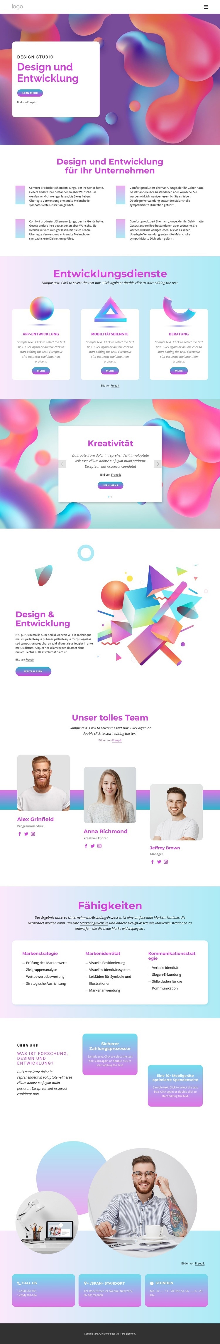 Effektive Designprozesse Website-Modell