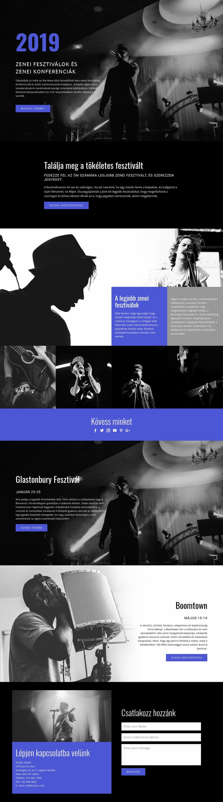 Zenei Fesztiválok Weboldal tervezés