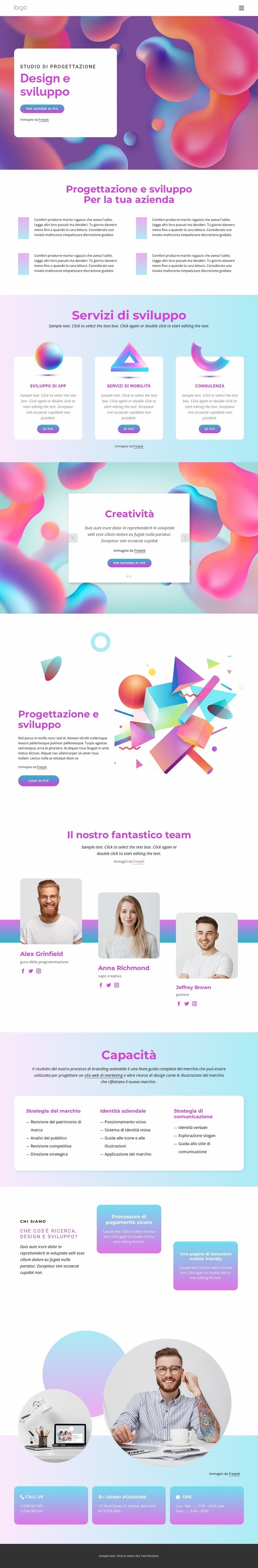 Processi di progettazione efficaci Modelli di Website Builder