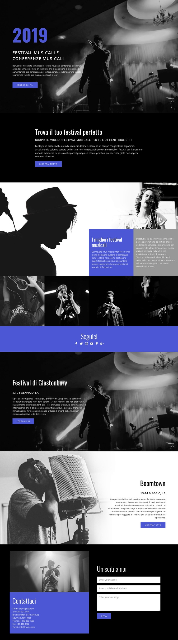 Festival musicali Modelli di Website Builder