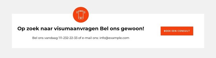 Bel en schrijf voor boeking HTML5-sjabloon