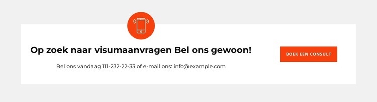 Bel en schrijf voor boeking Website Builder-sjablonen