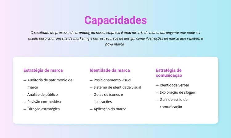 Projete seu negócio Landing Page