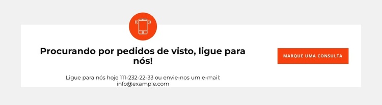 Ligue e escreva para reservar Tema WordPress