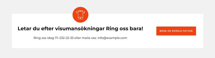 Ring och skriv för bokning CSS -mall