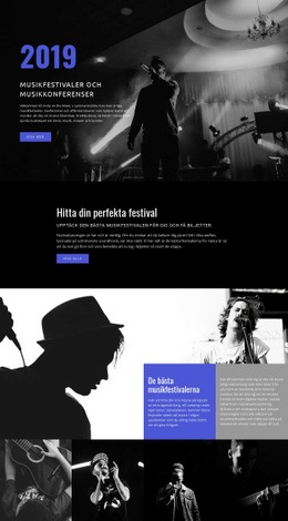 Musikfestivaler - HTML-Webbplatsmall