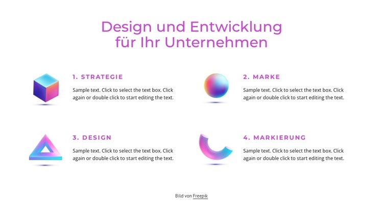 Branding- und Designstudio Eine Seitenvorlage