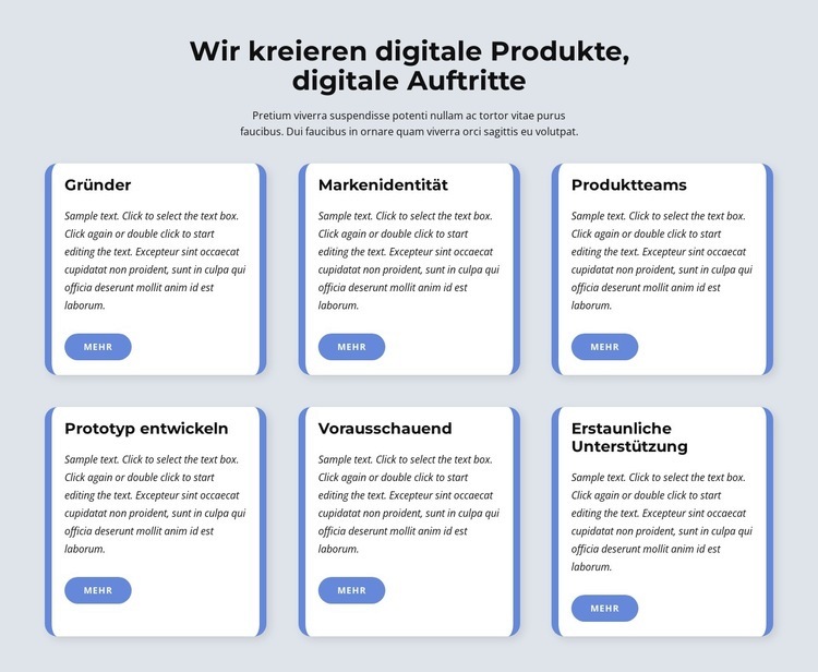 Wir erstellen digitale Produkte HTML Website Builder