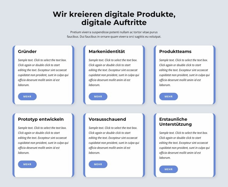 Wir erstellen digitale Produkte Landing Page