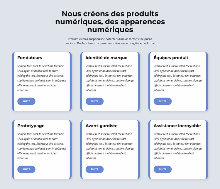 Nous créons des produits numériques Modèle Joomla