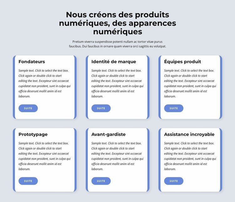 Nous créons des produits numériques Modèle