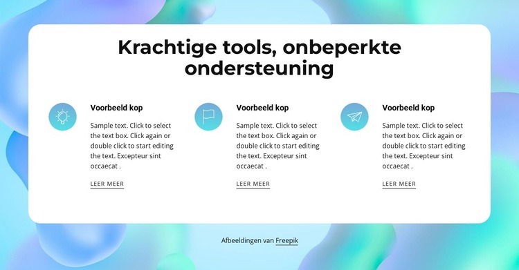 Krachtige tools Bestemmingspagina