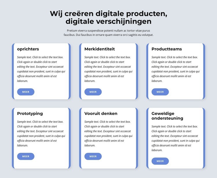 Wij maken digitale producten Website Builder-sjablonen