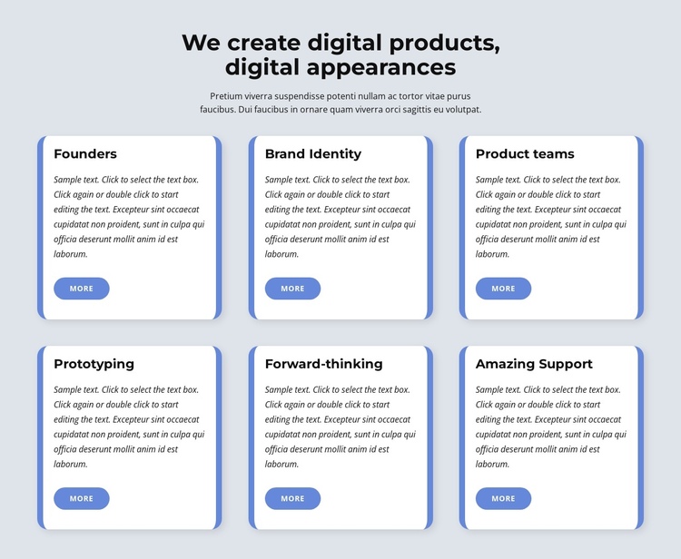 We create digital products One Page Template
