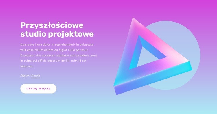 Studio myślące przyszłościowo Makieta strony internetowej