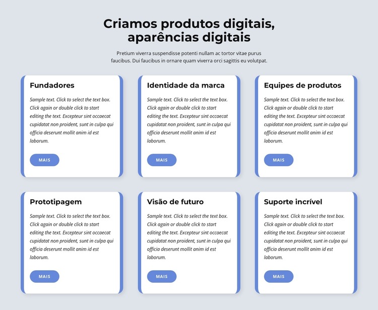 Criamos produtos digitais Modelo de site