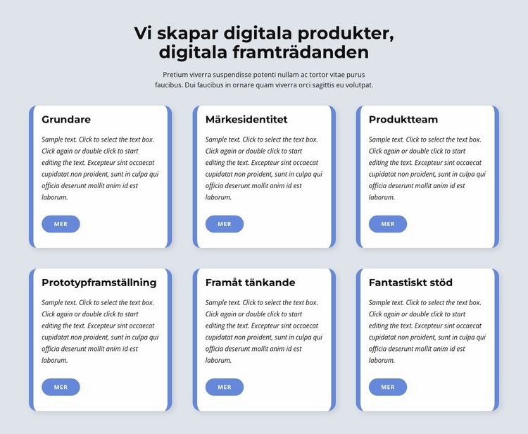 Vi skapar digitala produkter Webbplats mall