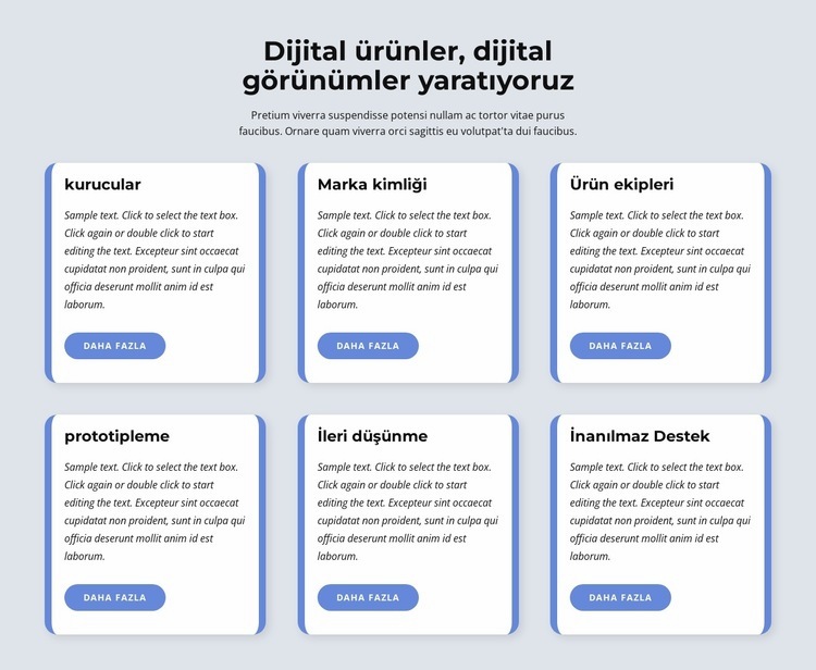 Dijital ürünler yaratıyoruz Html Web Sitesi Oluşturucu