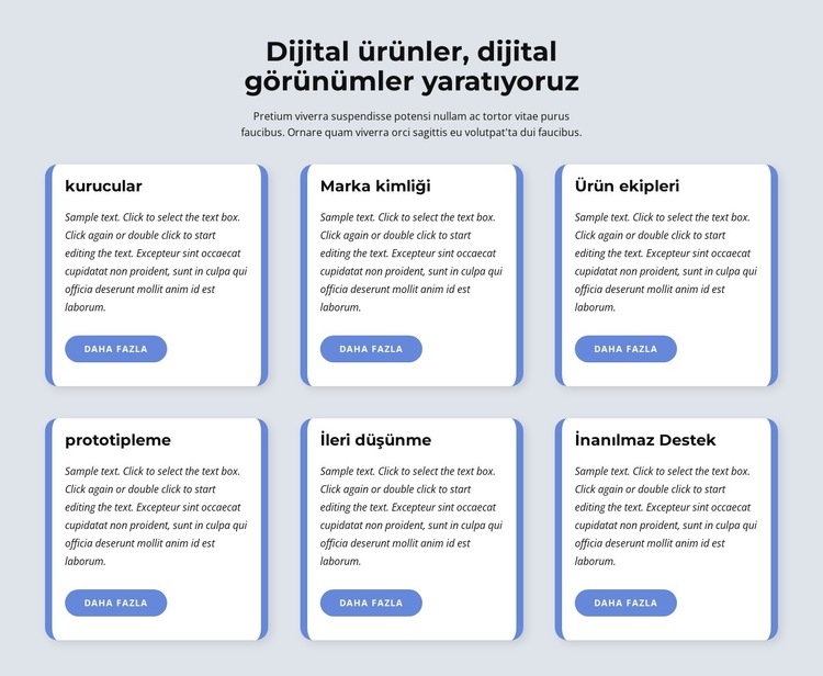 Dijital ürünler yaratıyoruz Web Sitesi Şablonu