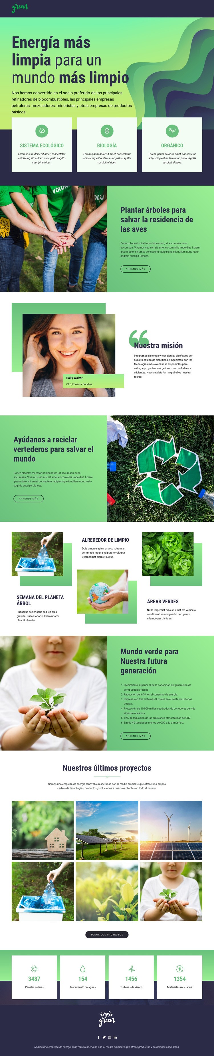 Energía limpia para salvar la naturaleza Diseño de páginas web