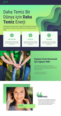 Doğayı Kurtarmak Için Temiz Enerji Ücretsiz CSS Web Sitesi Şablonu