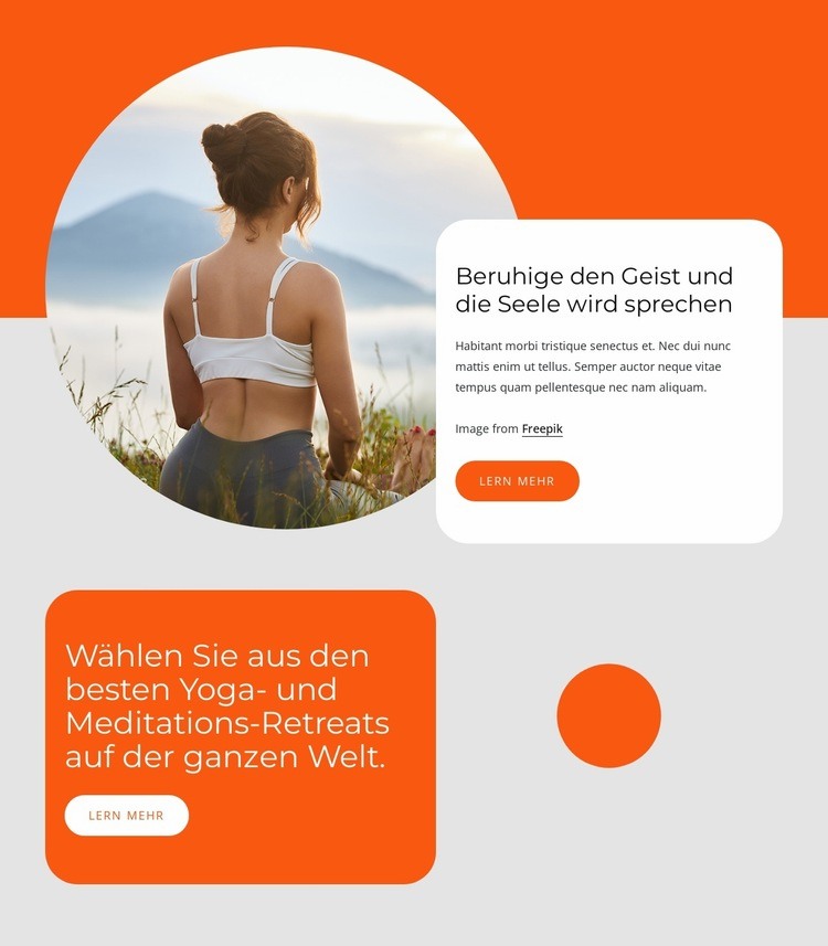 Yoga- und Meditations-Retreat Website Builder-Vorlagen