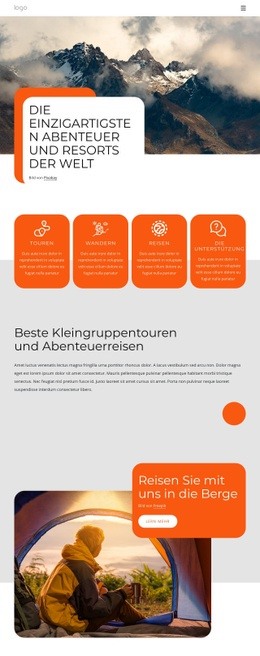 Bildschirm-Mockup Für Einzigartige Abenteuer Und Resorts