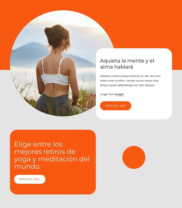 Retiro de yoga y meditación Creador de sitios web HTML