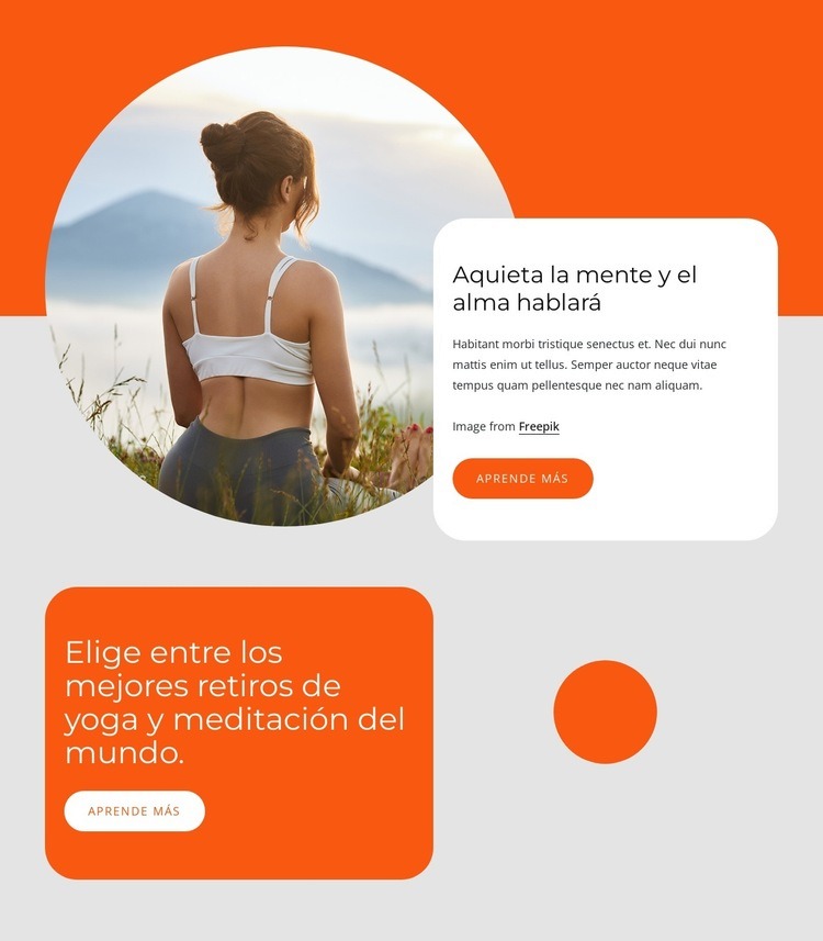 Retiro de yoga y meditación Diseño de páginas web