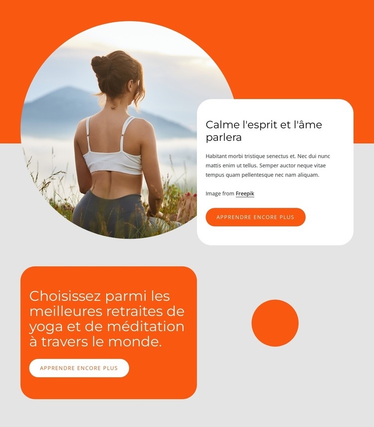 Retraite de yoga et de méditation Conception de site Web