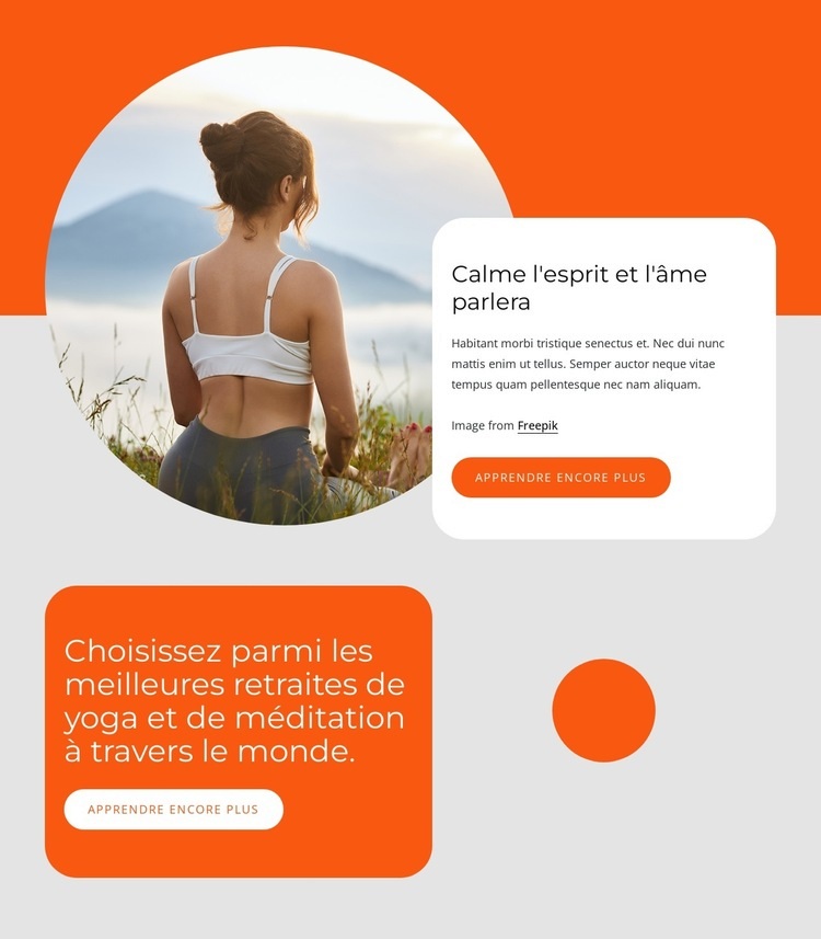 Retraite de yoga et de méditation Créateur de site Web HTML